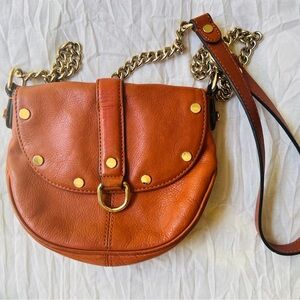 Rebecca Minkoff Tan Gold Crossbody Saddle Bag